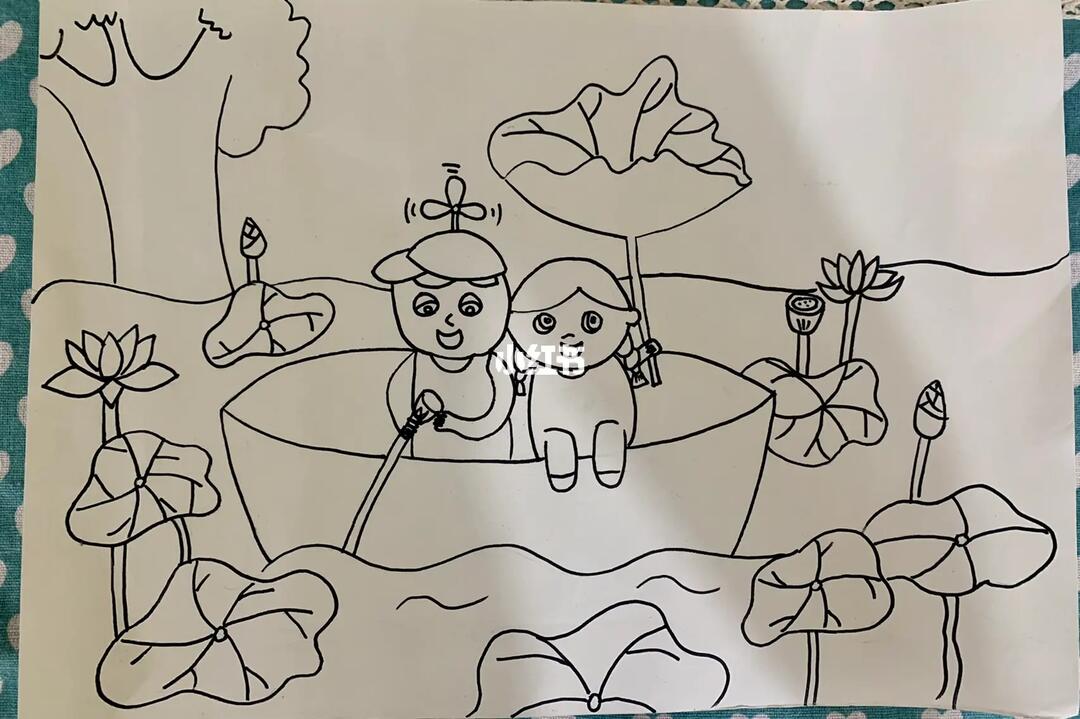 简笔画夏日乐淘淘主题画