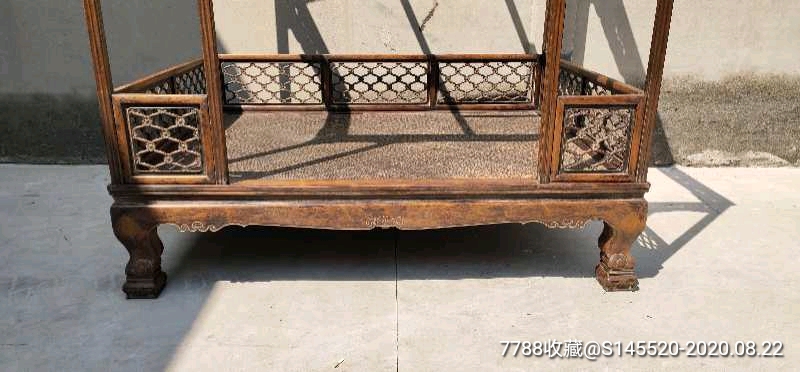 明代黄花梨架子床古董旧家具