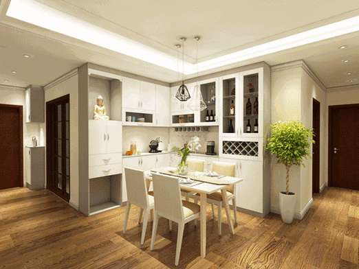 而第二种情况则更适合l字型餐边柜,不但升级收纳