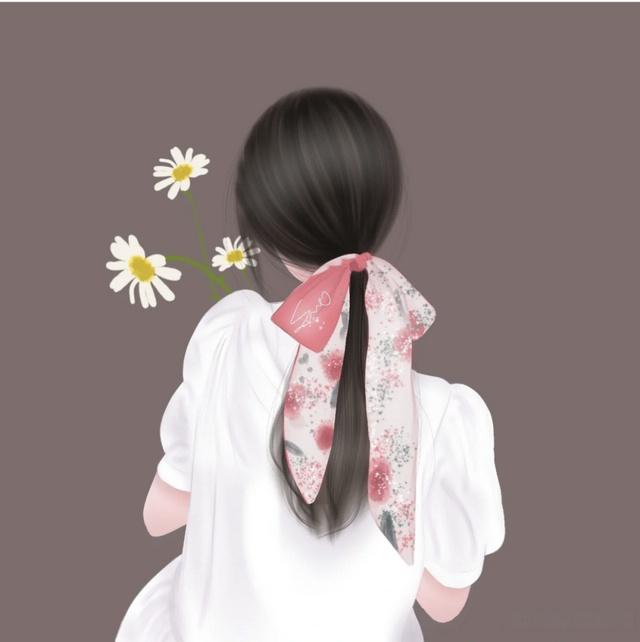 超美超温柔的手绘女生背影头像手绘女生背影头像
