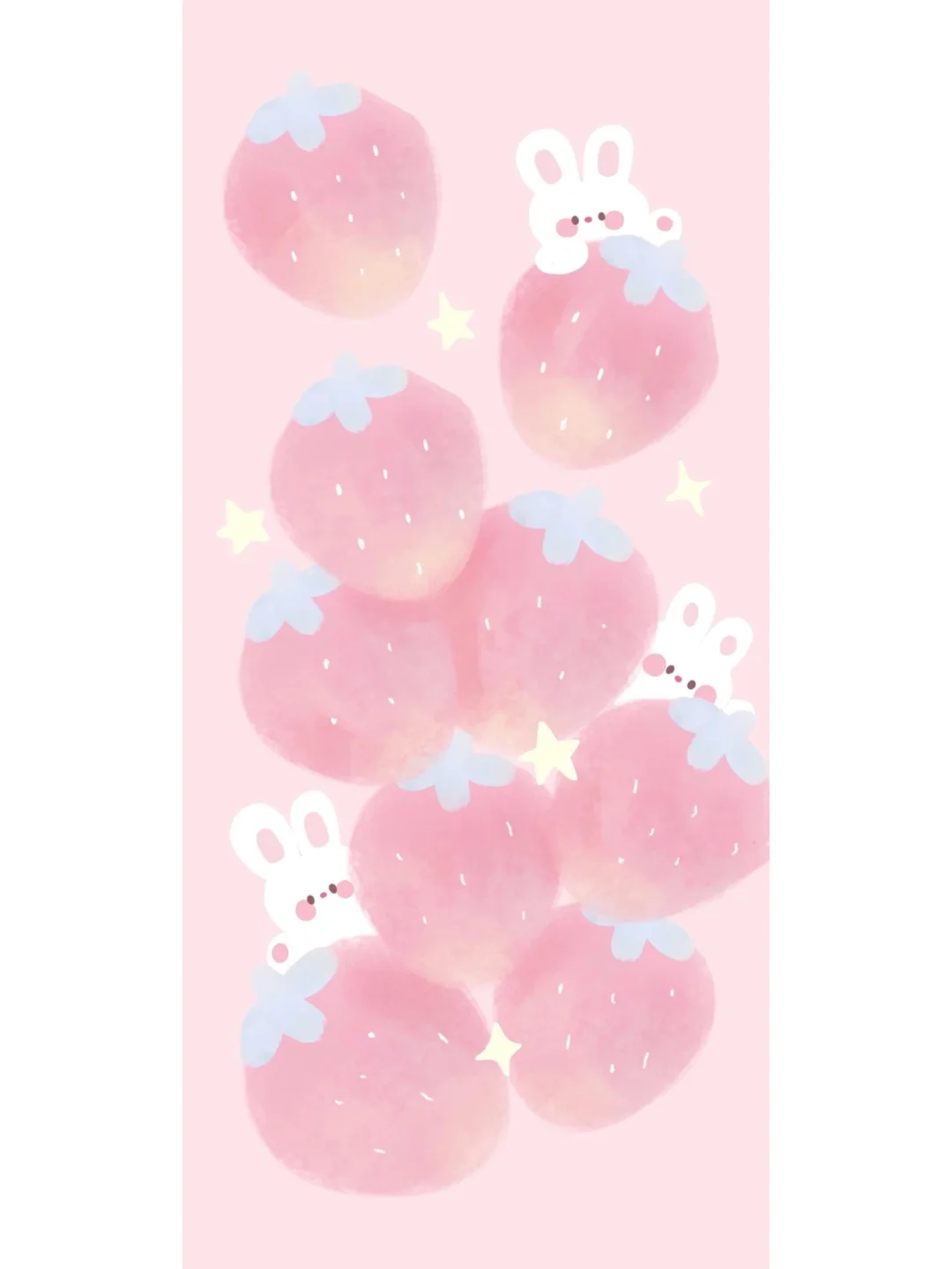 粉色草莓壁纸可拿