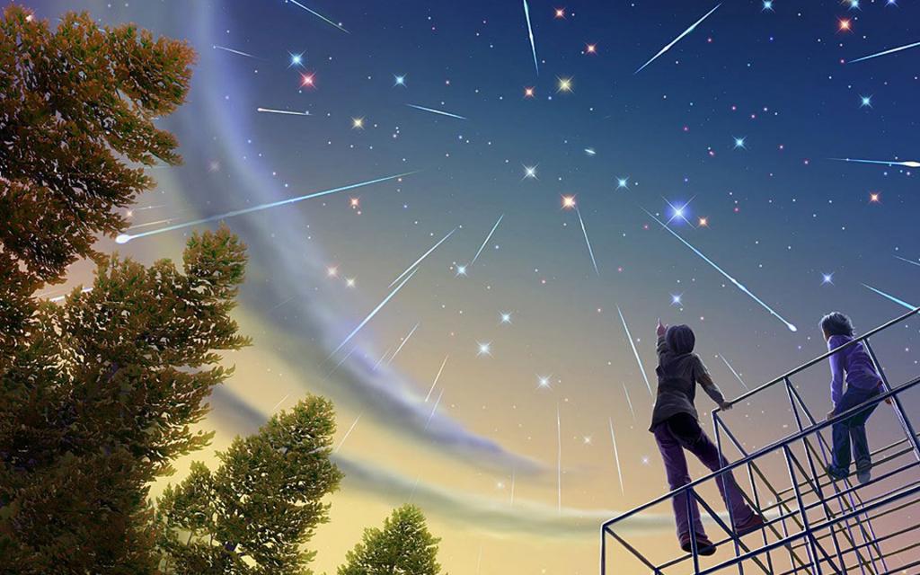 夜空下最美的流星雨