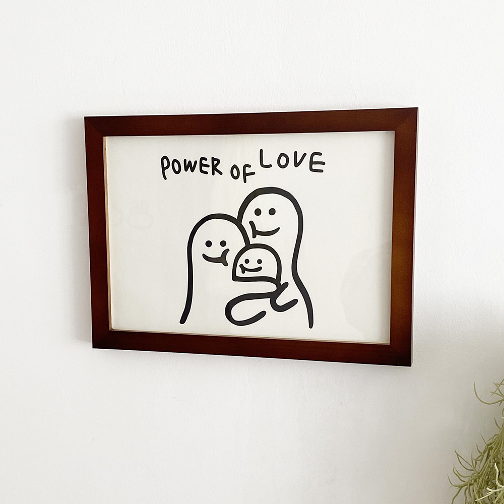 ins线条简笔画风格力量来自爱一家三口&四口之家可爱装饰画