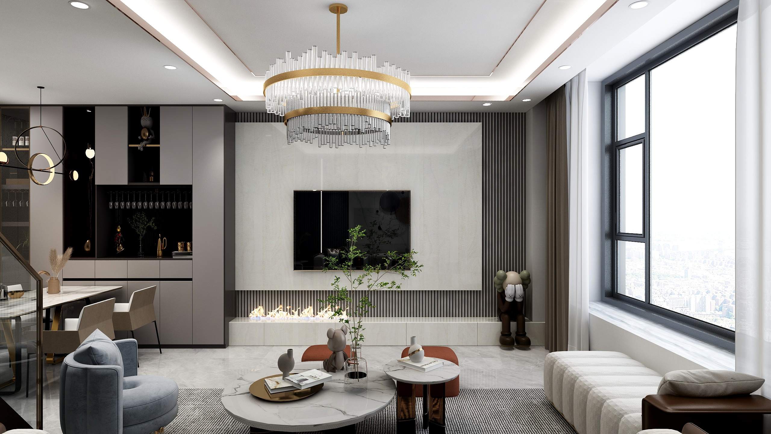 电视墙现代轻奢