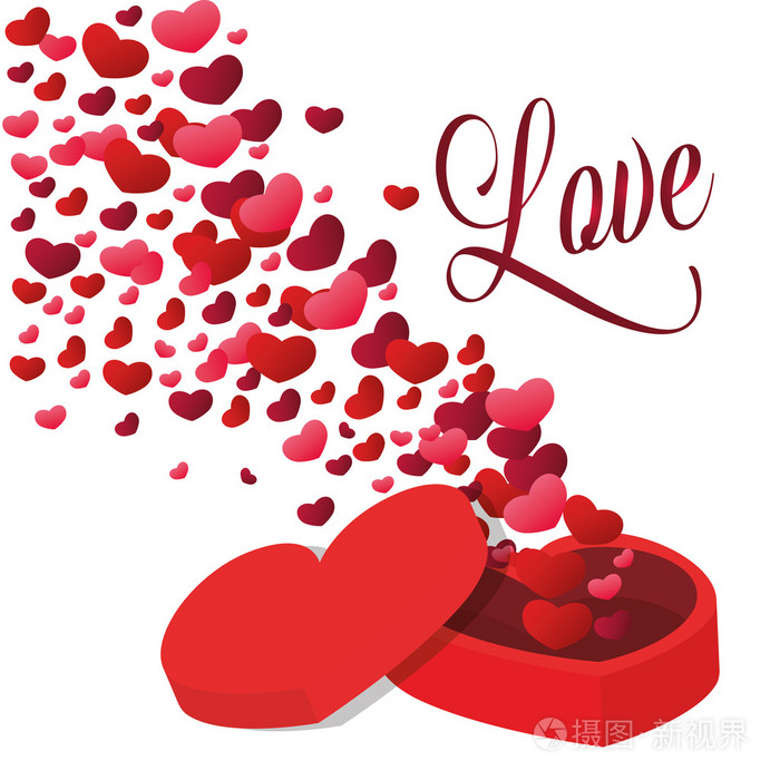 浪漫的爱情设计用红色的心