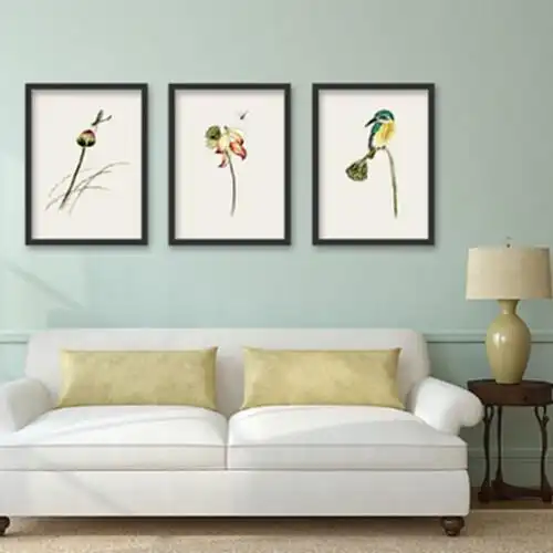 花鸟禅意新中式客厅沙发背景墙装饰画书房卧室禅意挂画水墨画花卉