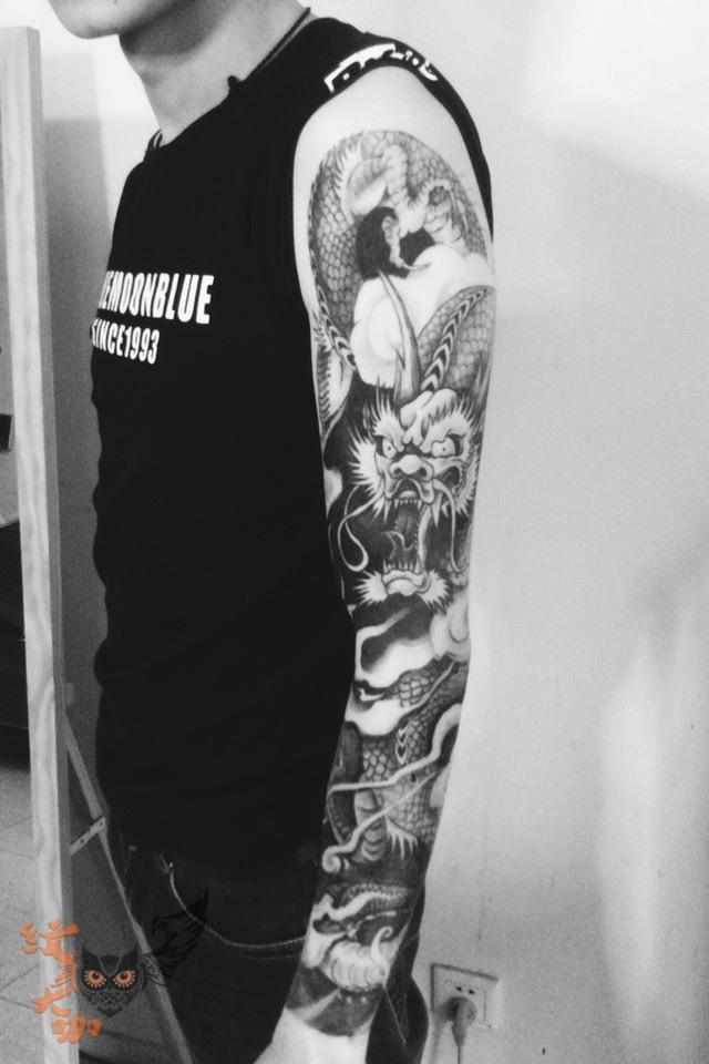 盘龙臂_纹身图案手稿图片_老徐toaski的纹身作品集