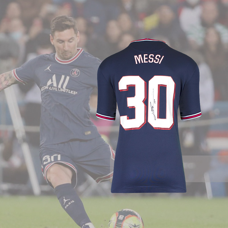 小李子梅西亲签巴黎202122主场欧冠签名球衣icons足球服