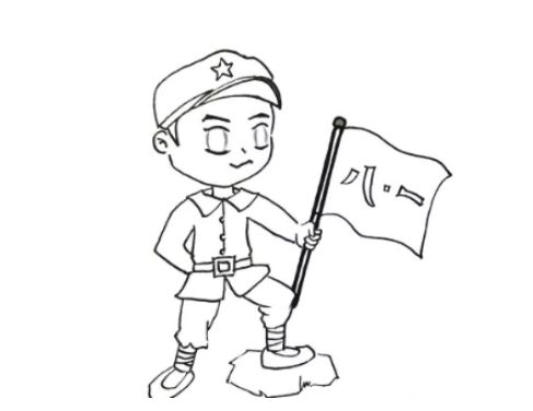 军人怎么画,一步一步画解放军简笔画(儿童彩铅画教程-可爱的兵哥哥)