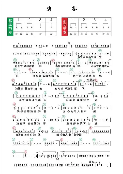 《嘀嗒》曲谱