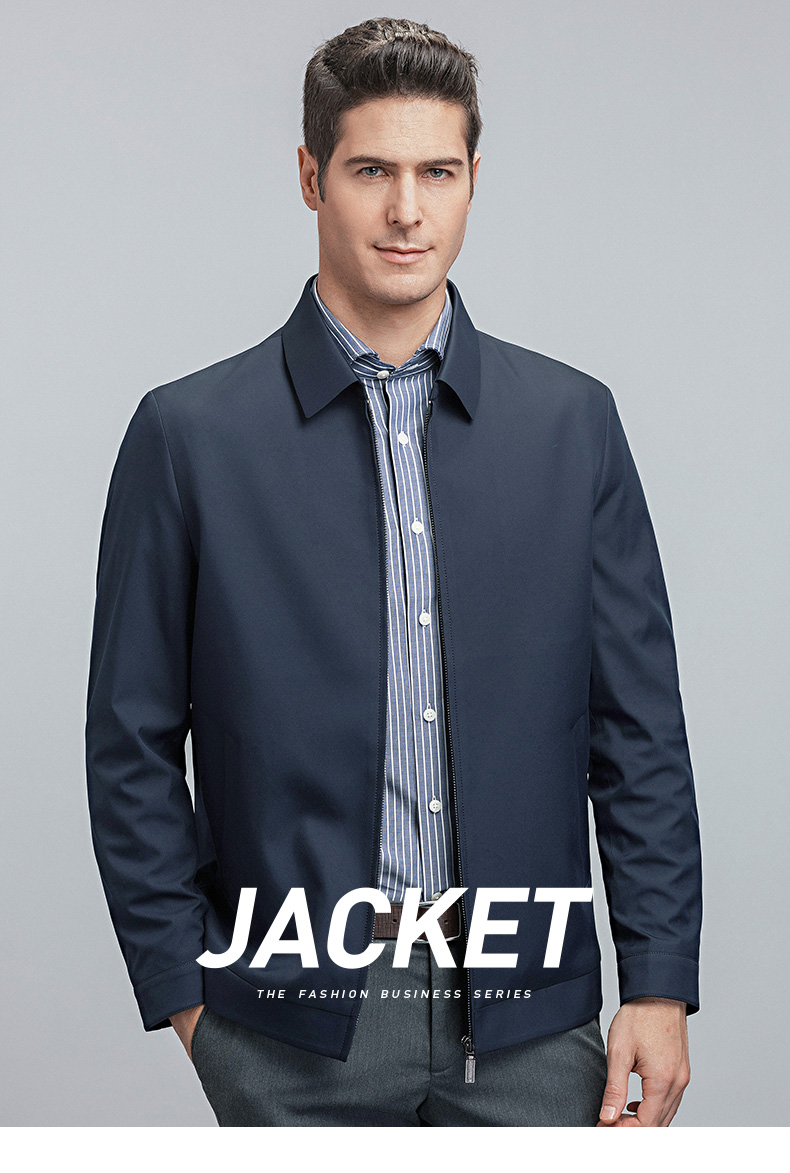 罗蒙(romon)男士夹克 罗蒙(romon)夹克衫男2020秋季新款商务休闲纯色