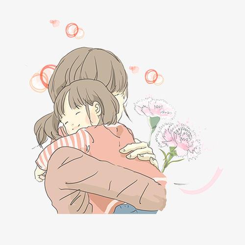 温馨简笔画母亲和小孩妈妈宝宝拥抱简笔画