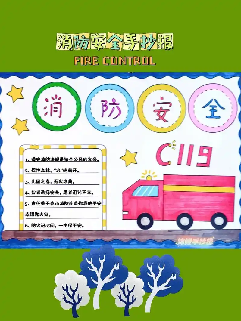 消防安全手抄报,线稿可以保存打印.今天是消防安全日,消防安全 - 抖音