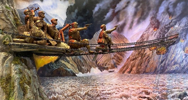 1,金沙水拍云崖暖-----巧渡金沙江; 敌人估计我军必定要强渡金沙江