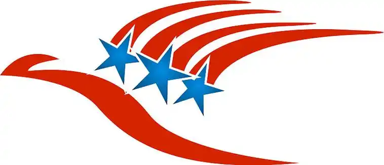 美国国旗上有红色条纹和蓝色星星图片