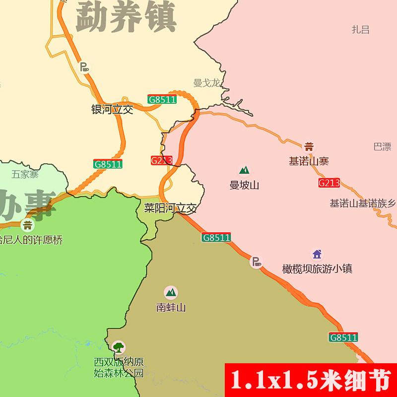 景洪市地图米可定制云南省电子版jpg格式简约高清设计素材