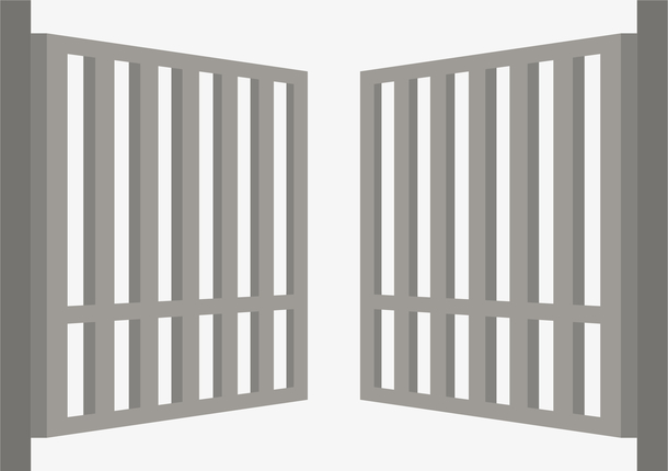 卡通可爱铁制大门免抠png装饰