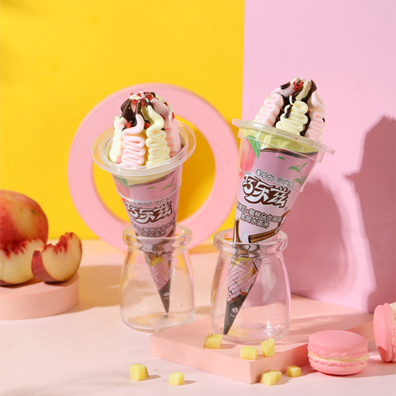 伊利巧乐兹大脆筒冰淇淋姜撞奶蜜桃乌龙雪糕拿铁冷饮冰淇淋