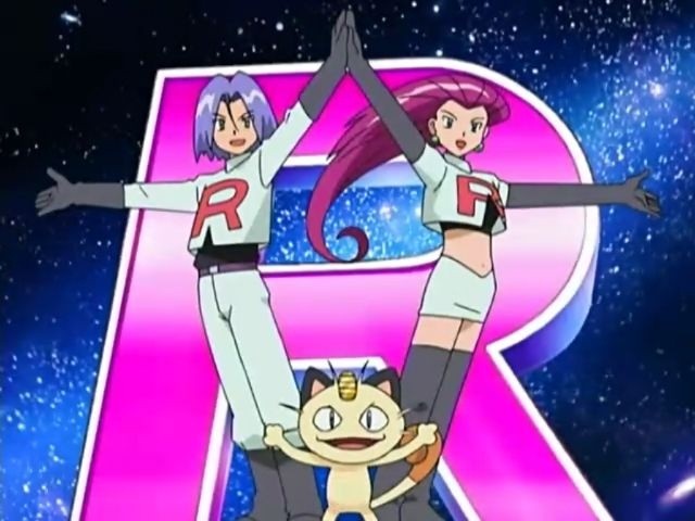 火箭队3人组,小次郎(左),喵喵(中),武藏(右).(图/翻摄网路)