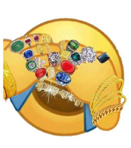 emoji戴金链子捂脸哭笑不得 - emoji捂脸哭笑不得,高调炫富_斗图表情