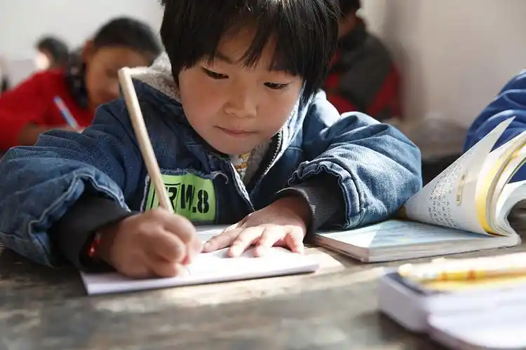 乡村小学里的小学生在上课图片下载