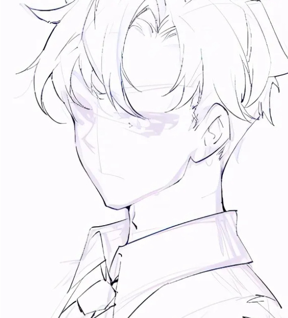 下面来教大家怎么画动漫男生头像,教你画出帅气的男生,男生的头发是很