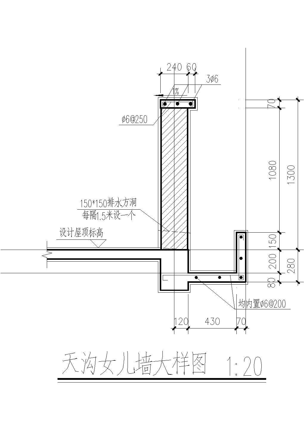 天沟女儿墙大样图