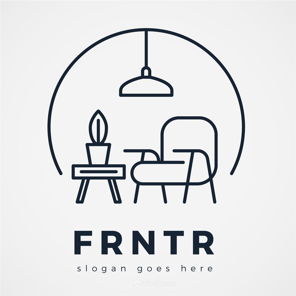 极简家具品牌矢量logo设计