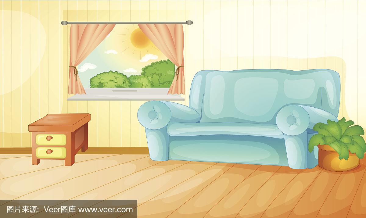起居室,无人,矢量,图像,绘画插图