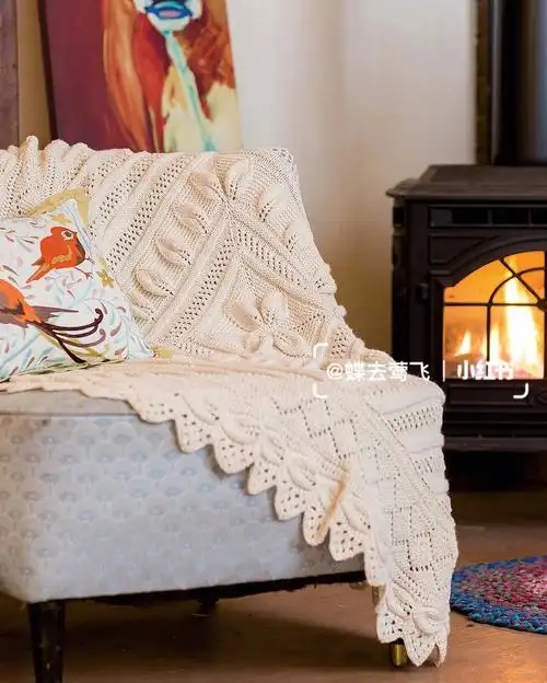 图解棒针手工编织儿童婴儿盖毯花纹图案