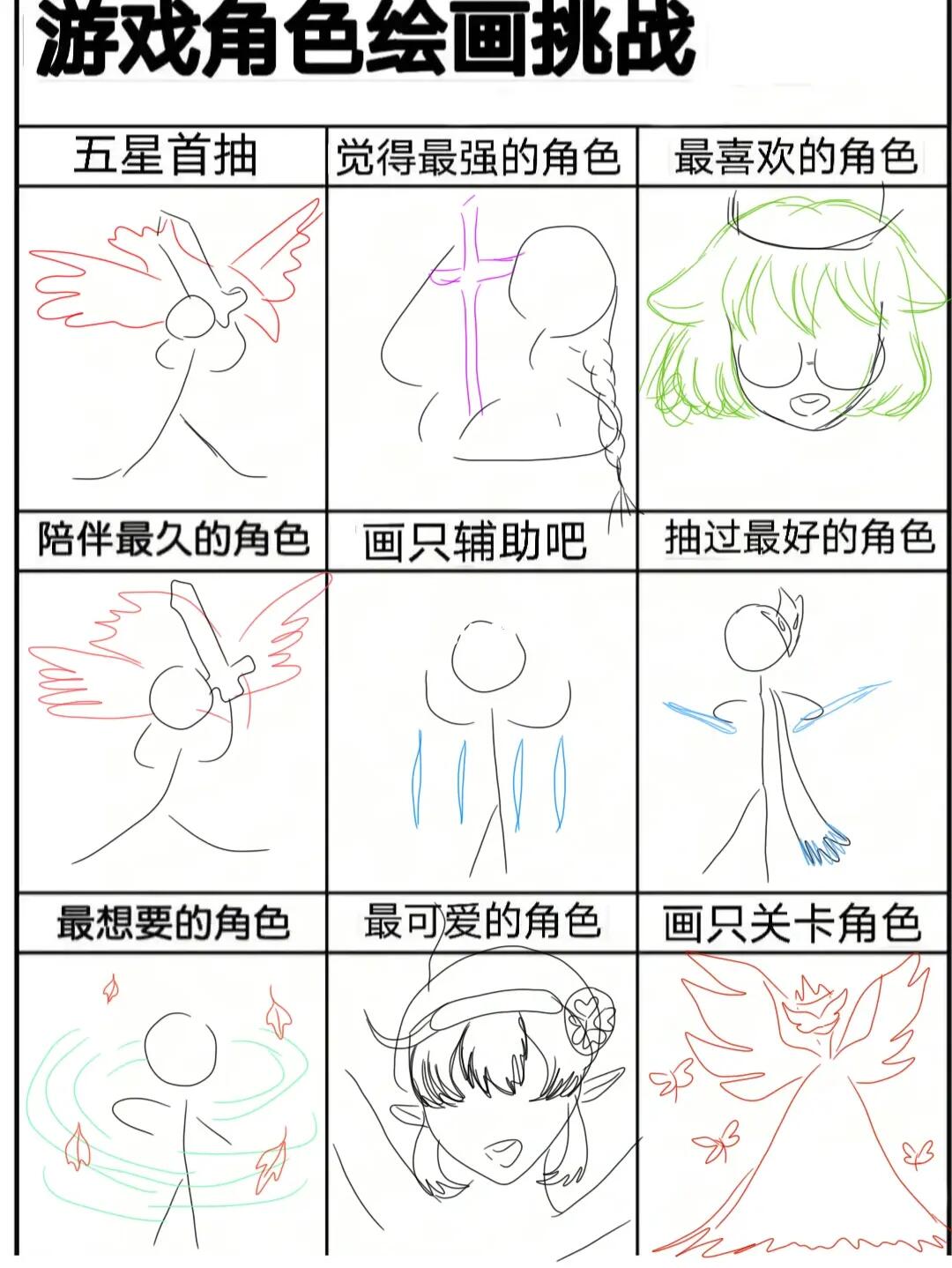 游戏角色绘画挑战