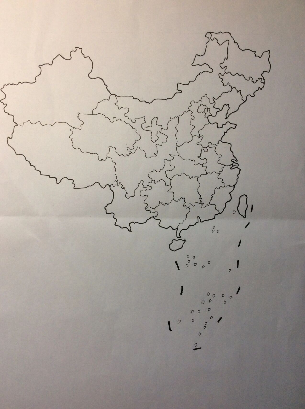 手绘中国地图