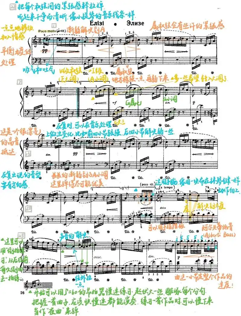 致爱丽丝钢琴谱分享带指法和笔记.#钢琴 - 抖音