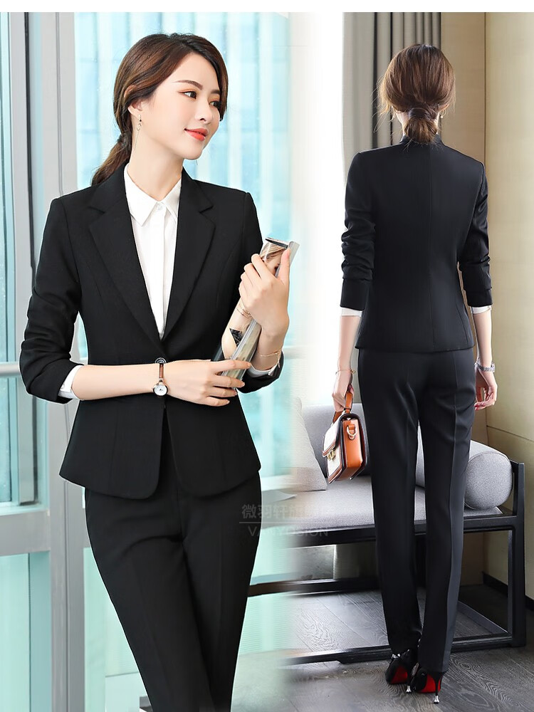 微羽轩职业装女装套装小西装女外套显瘦西服女士正装面试销售工装酒店