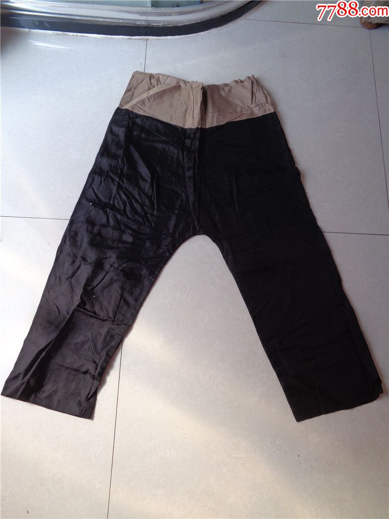 民国时期黑丝绸裤子