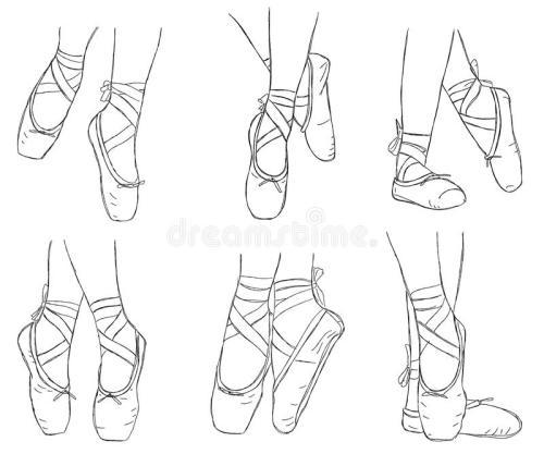 舞蹈鞋的画法步骤教学芭蕾舞鞋的简易画法 - 芭蕾舞鞋简笔画教程拉丁