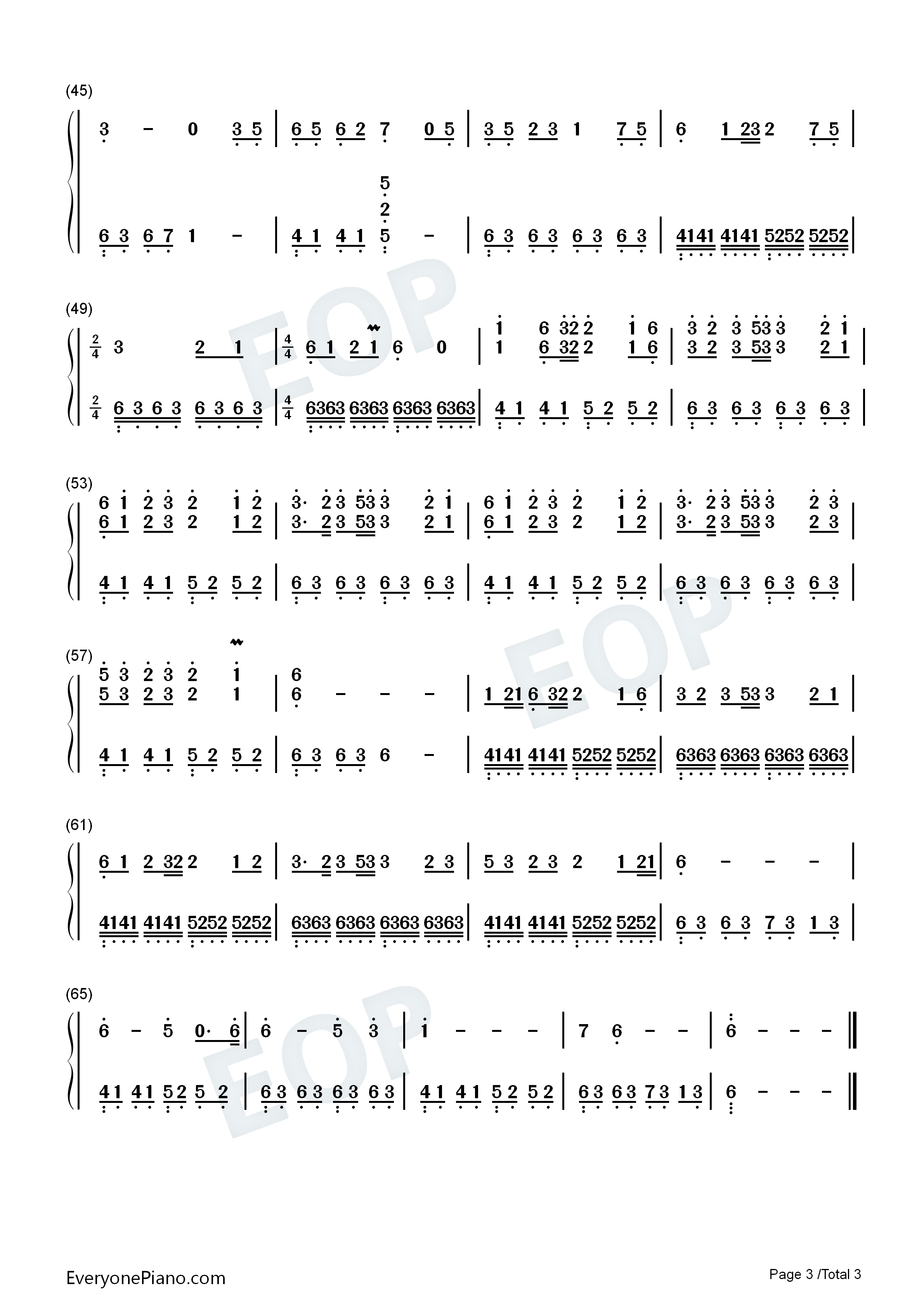 辞九门回忆双手简谱预览3-钢琴谱文件(五线谱,双手简谱,数字谱,midi