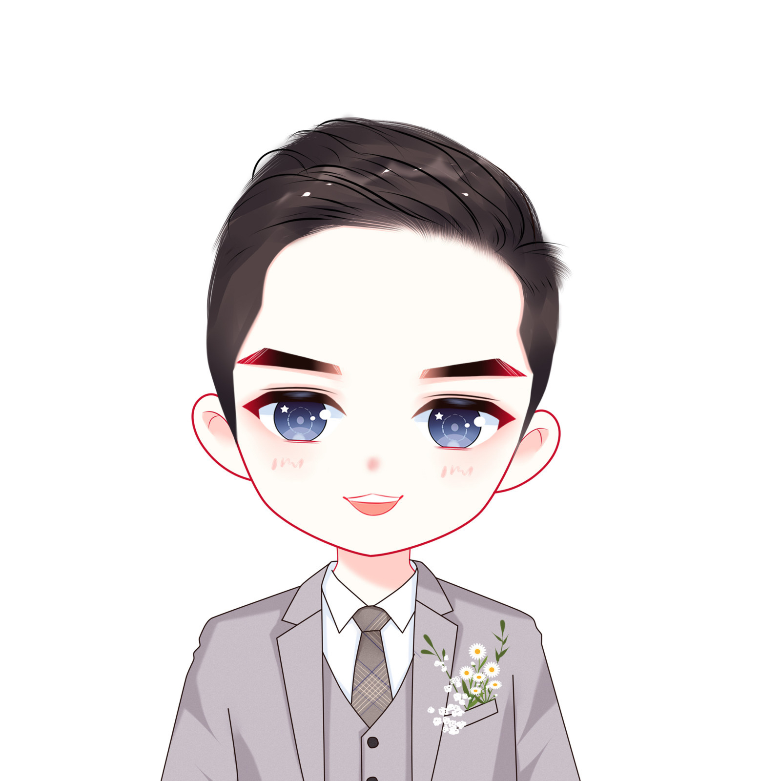 帅气的男生卡通头像 q版头像 男生手绘头像可爱卡通头像