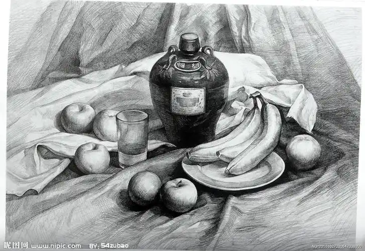静物素描图片