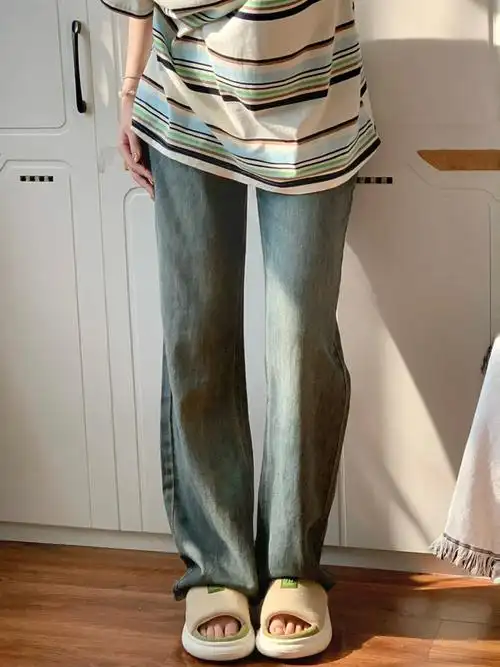 复古色牛仔裤60初秋氛围感拉满垂坠感好爱