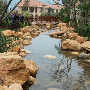 广东英德园林景观石天然黄蜡石原石造景公园湖边驳岸石庭院景石