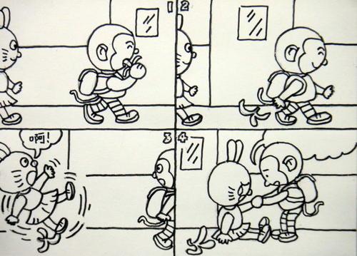 幼儿故事简笔画连环画六格我们一起烤红薯动物简笔画连环画四格简笔画