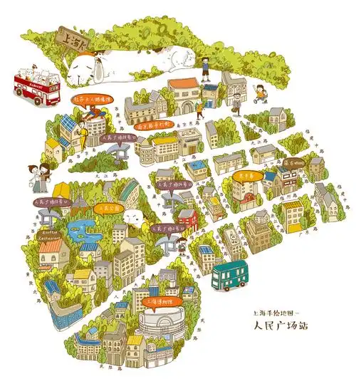 萌物版上海手绘地图|插画|商业插画|啊弟啊弟 - 原创作品 - 站酷