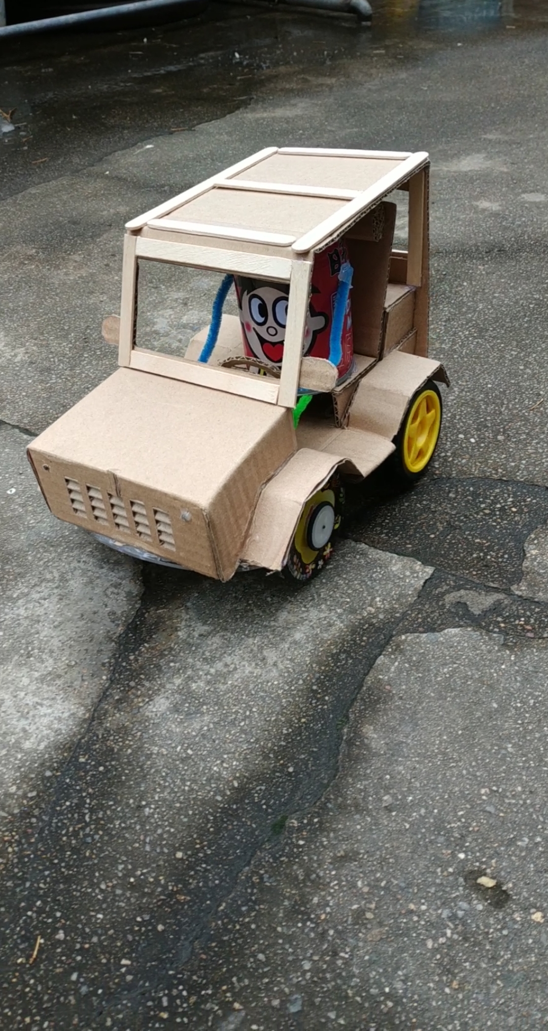 全民手工制作#自制手工纸箱小车!