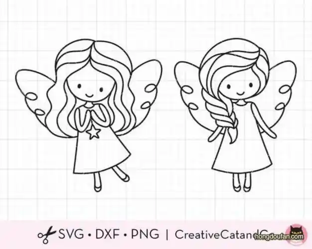 超级简单画张着翅膀的小精灵小精灵简笔画大全