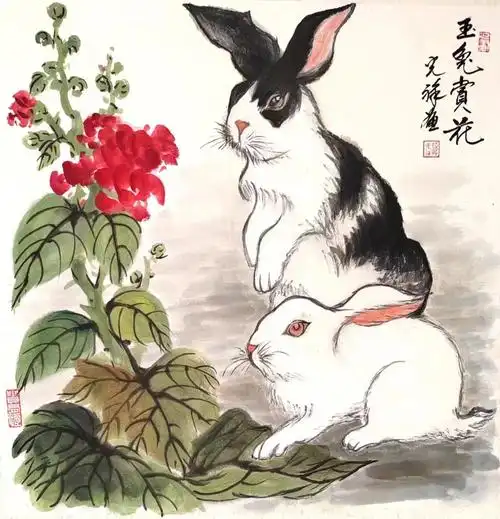 《鸟语花香迎兔归》——孙光祥团扇小品画作品欣赏