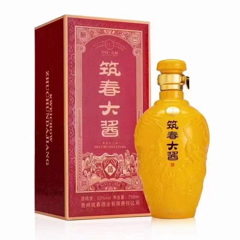 贵州筑春大酱30黄龙750ml6瓶整箱53度酱香型