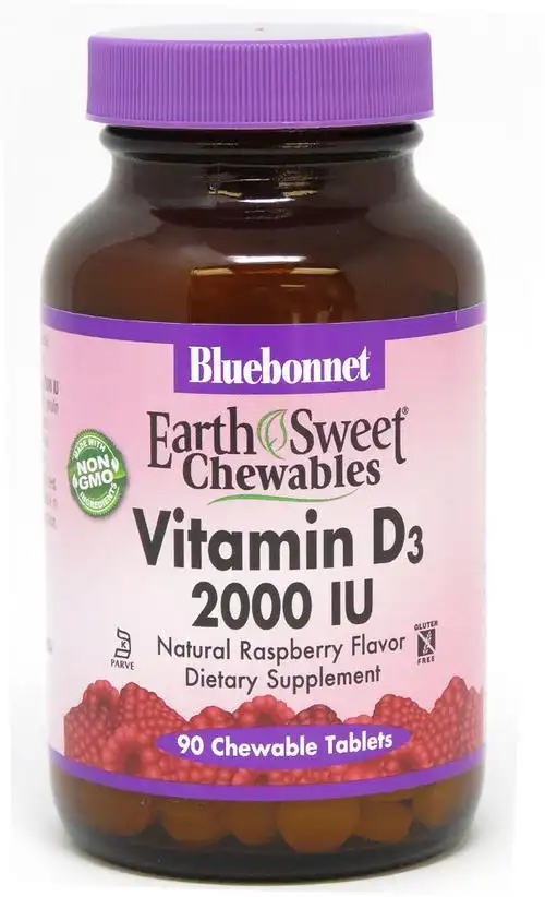 美国vitacostbluebonnetnutritionearthsweet03chewablesvitamind3