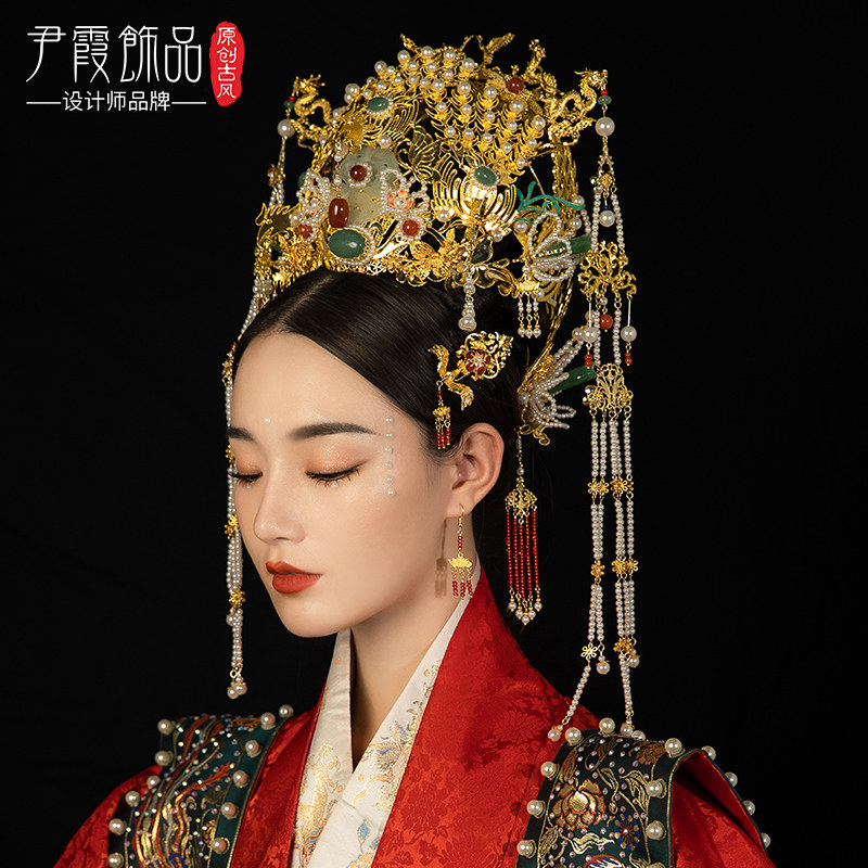 头饰明制新娘结婚正凤冠霞帔汉服皇后大婚中式发冠大气奢华重工