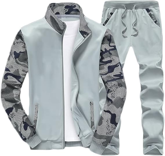 doinline 男式运动服运动服 2 件套套装长袖慢跑跑步运动套装套装